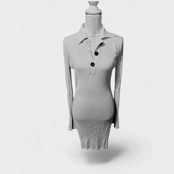 ERIKA CAVALLINI Cream Long Sweater Ribbed Size M - Picture 1 of 3